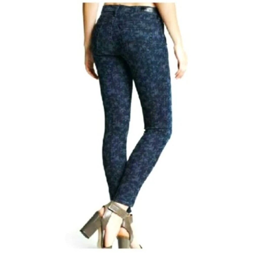 Big Star Alex Skinny Jeans 25 Mid-Rise Stretch Denim with Blue Geometric Buckle